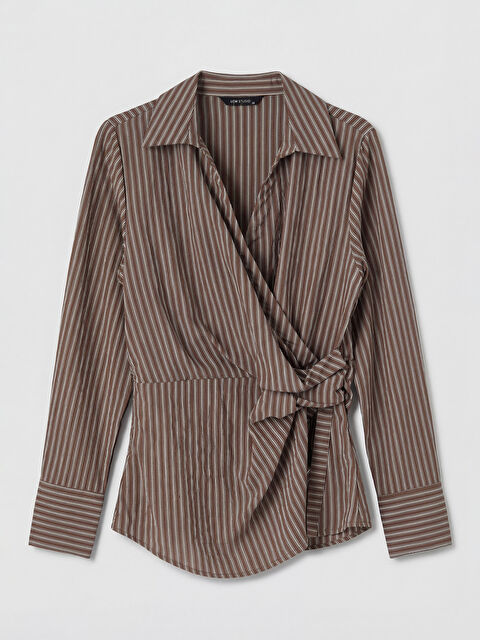 LCW STUDIO Gömlek Yaka Çizgili Bluz