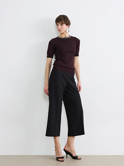 Soulife Loose Fit Kadın Pileli Kapri - S6NU00Z8-CVL