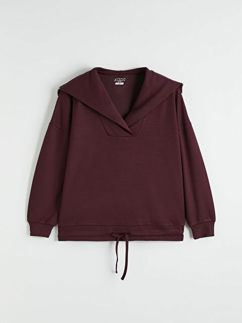 KOOR SPORT Polo Yaka Oversize Kadın Sweatshirt - S6NU34Z8-HFM