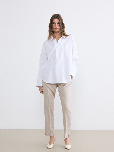 LCWAIKIKI Classic Gömlek Yaka Oversize Oxford Bluz - S6NU44Z8-Q6K