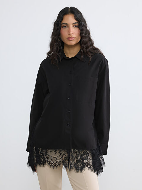 LCW Modest Dantel Detaylı Kadın Gömlek Tunik - S6NV15Z8-CVL