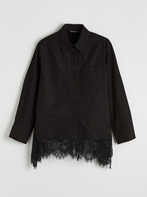 LCW Modest Dantel Detaylı Kadın Gömlek Tunik - S6NV15Z8-CVL