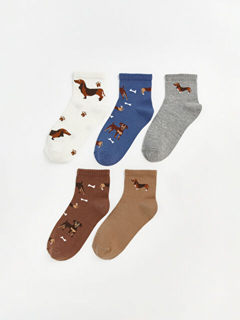 LCW Kids Köpek Desenli Erkek Çocuk Soket Çorap 5'li - S6NV47Z4-K00