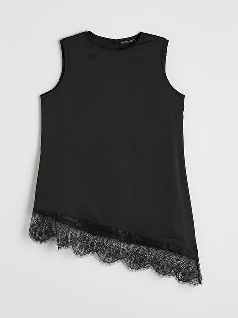 LCW Modest Bisiklet Yaka Dantel Detaylı Bluz - S6NV57Z8-CVL