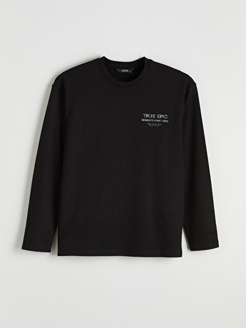 XSIDE Bisiklet Yaka NYC Baskılı Erkek Sweatshirt - S6NV58Z8-CVL