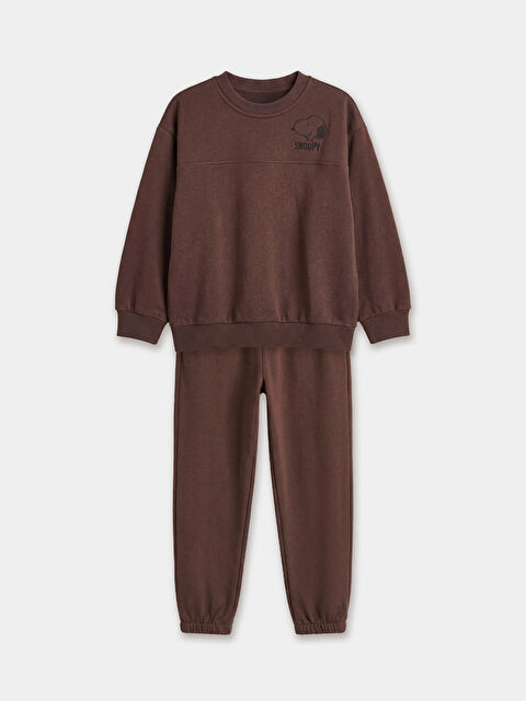 LCW Kids Snoopy Baskılı Erkek Çocuk Kalın Sweatshirt ve Eşofman Altı - S6NV81Z1-R3C
