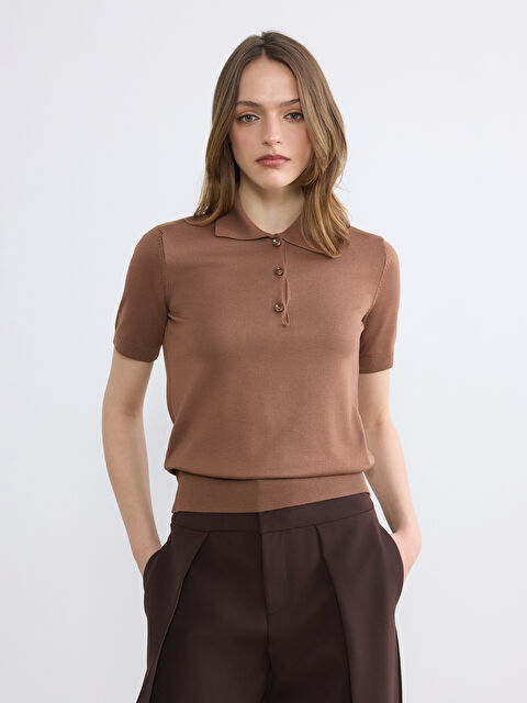 LCW Vision Polo Yaka Kadın Triko Kazak - S6NY15Z8-HSK