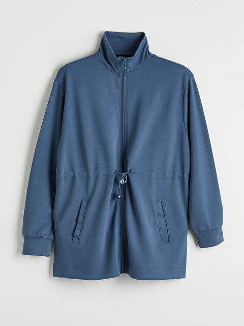 LCWAIKIKI Classic Dik Yaka Büzgülü Kadın Fermuarlı Sweatshirt	 - S6NY43Z8-H6Q