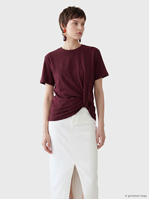 Soulife Petite Bisiklet Yaka Büzgülü Bluz