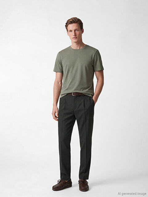 SOUTHBLUE Standart Kalıp Erkek Pileli Keten Pantolon