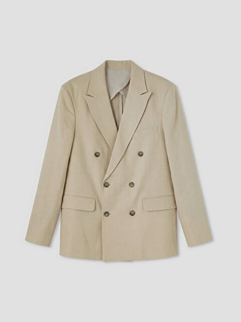 SOUTHBLUE Standart Kalıp Erkek Keten Blazer Ceket