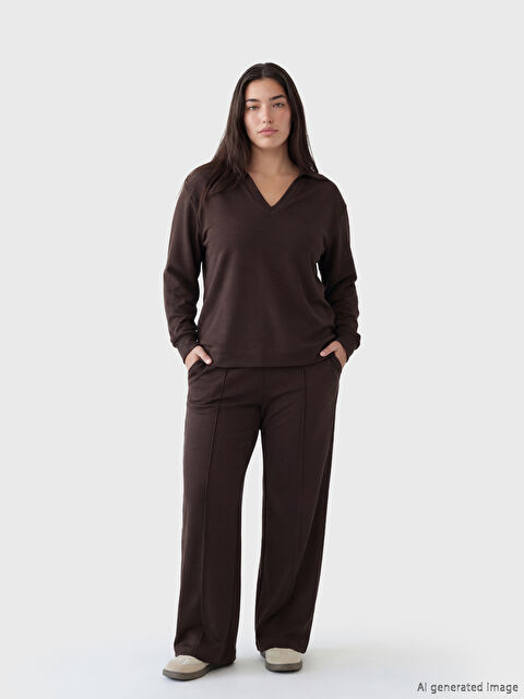 Soulife Petite Beli Lastikli Kadın Eşofman Altı