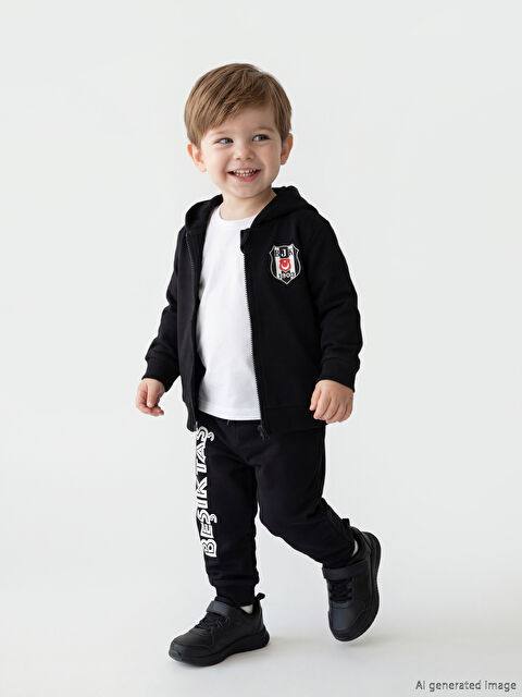 LCW baby Beşiktaş Baskılı Erkek Bebek Eşofman Takımı - S6O066Z1-CVL