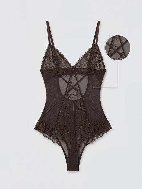 LCW DREAM Askılı Dantelli Fantezi Çıtçıtlı Body