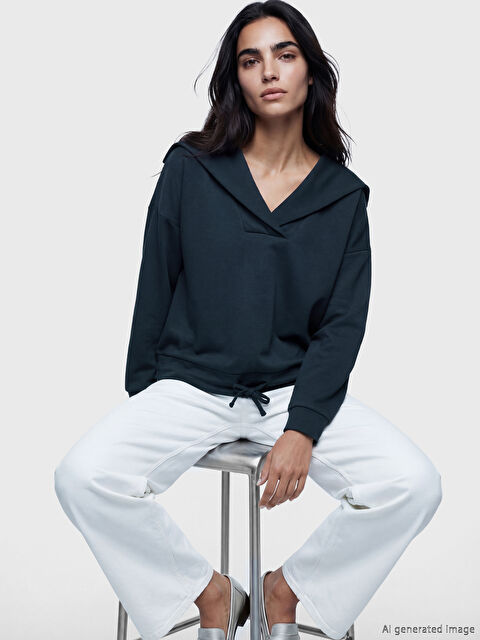 Natuvera V Yaka Kadın Sweatshirt