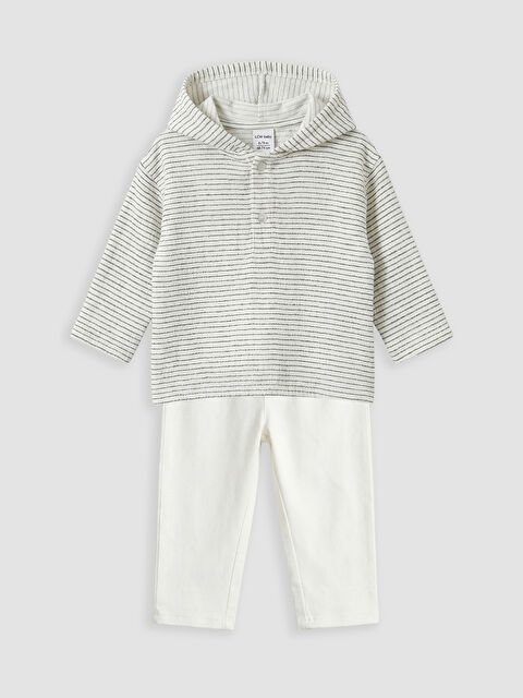 LCW baby Çizgili Erkek Bebek Sweatshirt ve Pantolon  - S6O153Z1-LFC