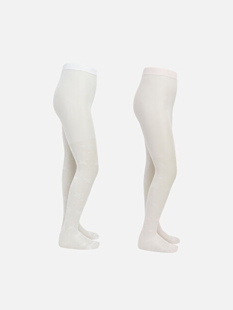 LCW Kids Kelebek Desenli Kız Çocuk Külotlu Çorap 2'li