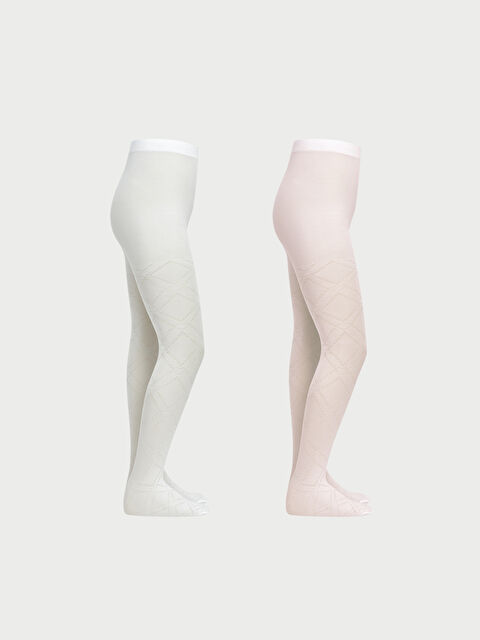 LCW Kids Baklava Desenli Kız Çocuk İnce Külotlu Çorap 2'li