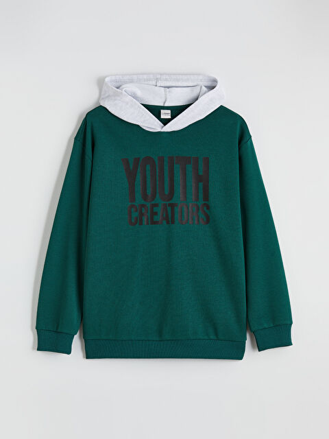 LCW Kids Kapüşonlu Baskılı Erkek Çocuk Sweatshirt - S6O196Z4-3EL