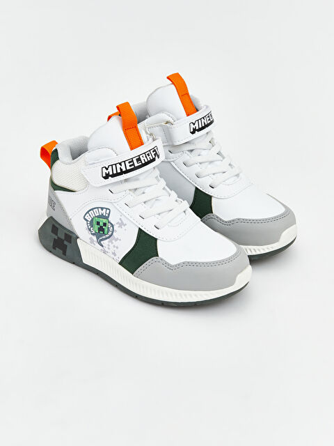 LCW STEPS Minecraft Baskılı Bağcık ve Cırt Cırtlı Erkek Bebek Spor Ayakkabı - S6O197Z1-Q6K