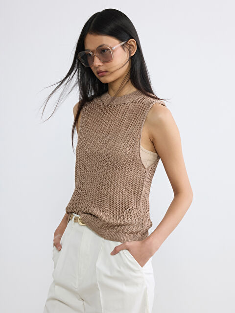 LCW Vision Bisiklet Yaka Ajurlu Kadın Triko Atlet	 - S6O212Z8-R39