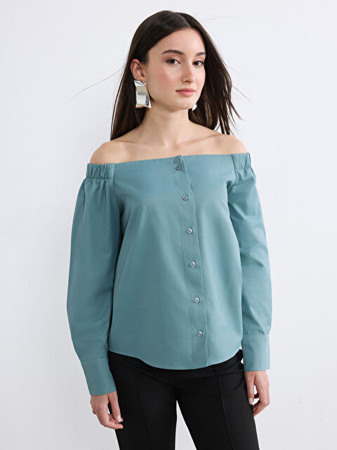 Soulife Petite Kayık Yaka Büzgülü Bluz - S6O228Z8-CT0