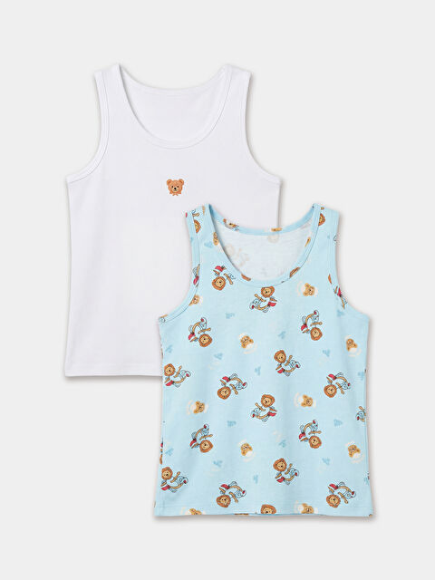 LCW Kids Bisiklet Yaka Erkek Çocuk 2'li İç Giyim Atlet - S6O230Z1-LQS