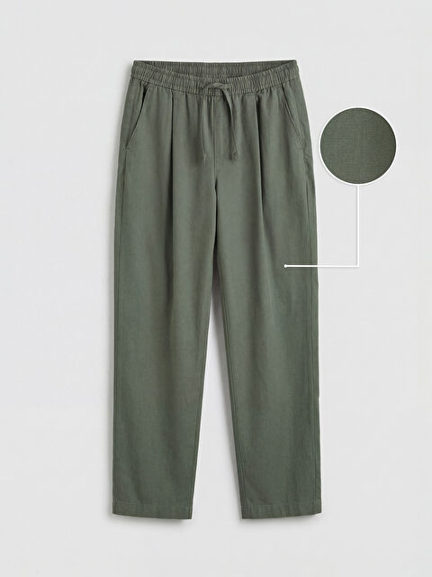 LCW Vision Standart Kalıp Keten Görünümlü Pileli Erkek Pantolon