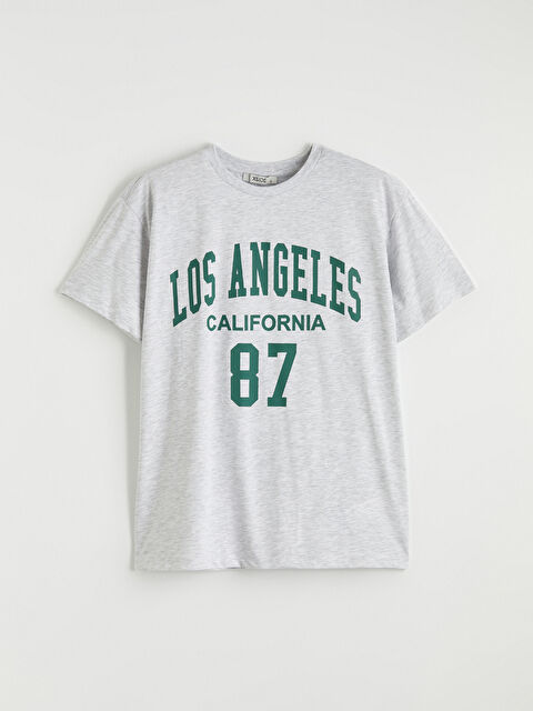 XSIDE Bisiklet Yaka Los Angeles Baskılı Kadın Tişört - S6O340Z8-EFN