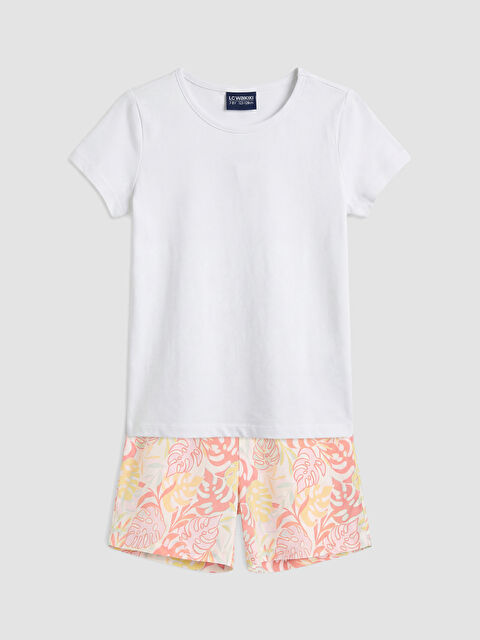 LC WAIKIKI Baskılı Kız Çocuk Tişört ve Şort - S6O379Z4-LRA