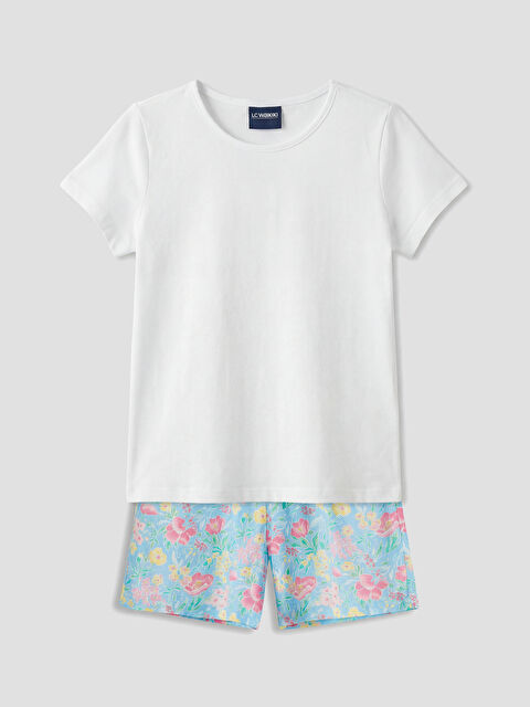 LC WAIKIKI Baskılı Kız Çocuk Tişört ve Şort - S6O379Z4-LRR
