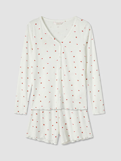 LCW DREAM Kalp Desenli Kadın Şortlu Pijama Takımı