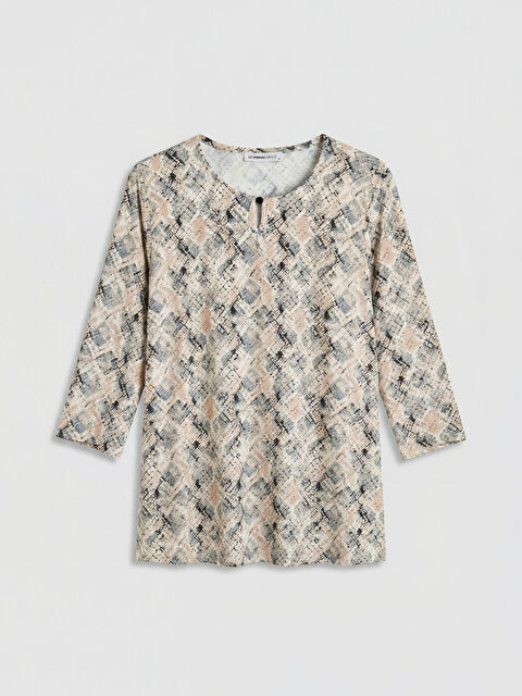 LCW Grace Bisiklet Yaka Desenli Bluz - S6O410Z8-F9C