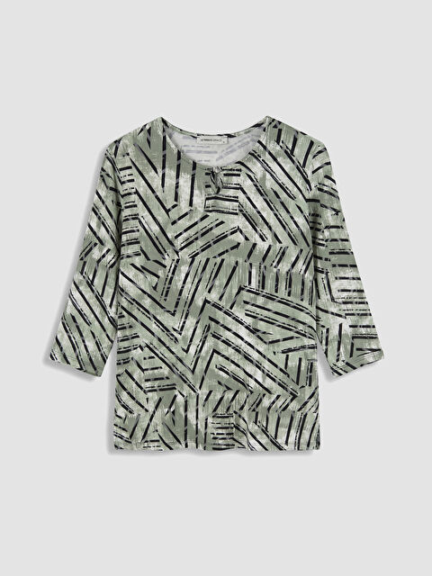 LCW Grace Bisiklet Yaka Desenli Bluz