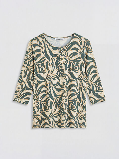 LCW Grace Bisiklet Yaka Desenli Bluz - S6O410Z8-LRR