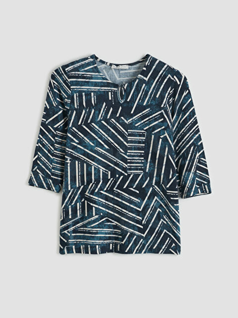 LCW Grace Bisiklet Yaka Desenli Bluz - S6O410Z8-LSJ