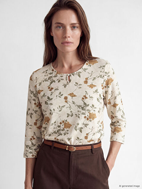 LCW Grace Bisiklet Yaka Çiçekli Bluz