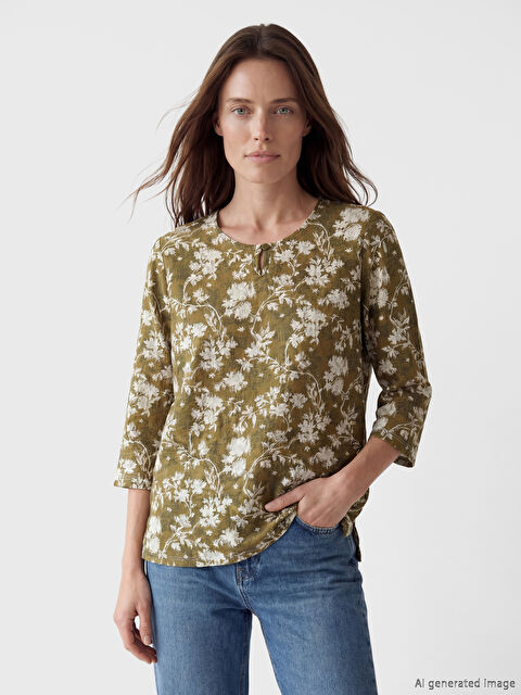 LCW Grace Bisiklet Yaka Çiçekli Bluz - S6O410Z8-LQX