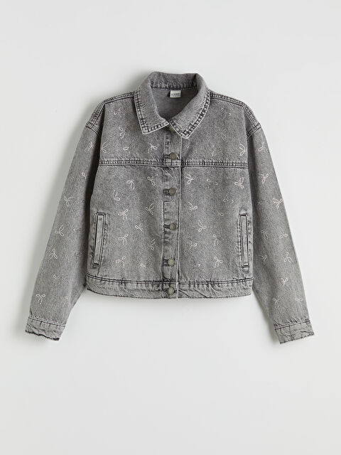 LCW Kids Fiyonk Taşlı Kız Çocuk Jean Ceket - S6O419Z4-SHN