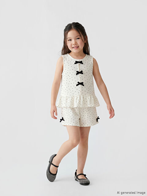 LCW Kids Puantiyeli Kız Çocuk Takım