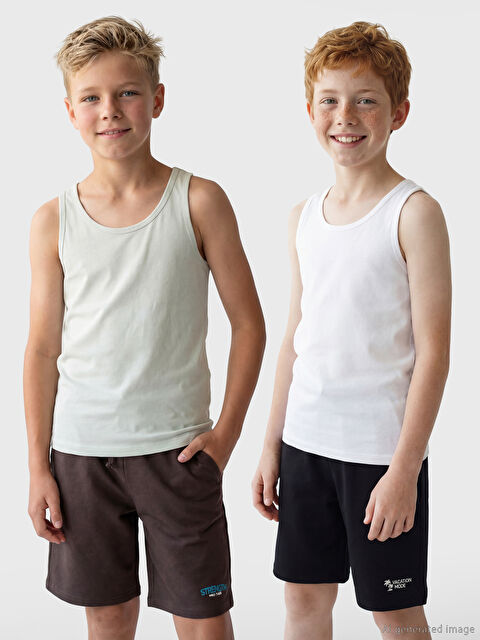 LCW Kids Bisiklet Yaka Erkek Çocuk Atlet 2'li - S6O436Z4-G3P