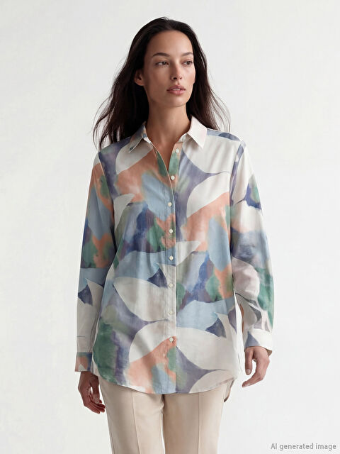 LCW EVERYDAY Desenli Kadın Gömlek Tunik - S6O446Z8-F9C