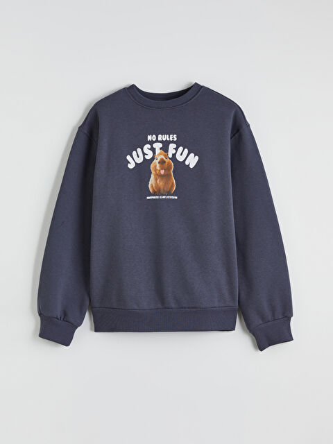 LCW Kids Baskılı Kız Çocuk Kalın Sweatshirt - S6O460Z4-HJV