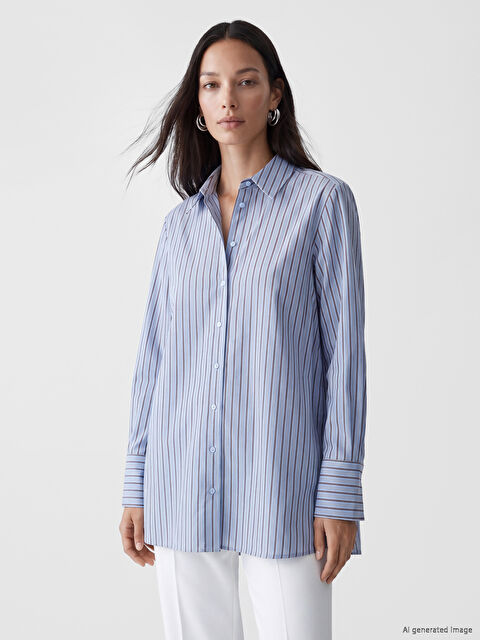 LCW EVERYDAY Çizgili Oversize Kadın Gömlek Tunik