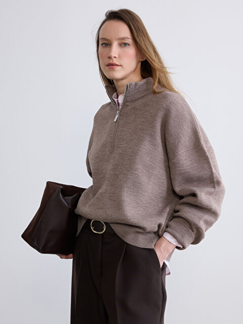 LCW Vision Dik Yaka Kadın Triko Kazak	 - S6O498Z8-D6H