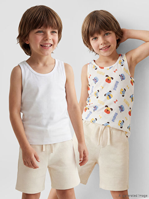 LCW Kids Bisiklet Yaka Erkek Çocuk Pamuklu Atlet 2'li