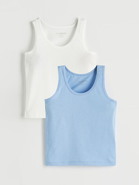 LCW Kids Bisiklet Yaka Erkek Çocuk Atlet 2'li - S6O506Z1-GJY