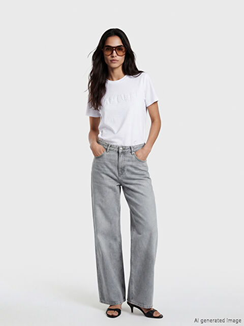 LCW Jeans Wideleg Kadın Jean Pantolon - S6O515Z8-GRD