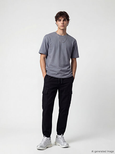 XSIDE Standart Kalıp Gabardin Erkek Kargo Pantolon - S6O530Z8-RQL