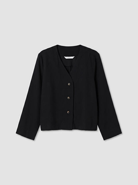 LCW EVERYDAY V Yaka Modal Karışımlı Bluz